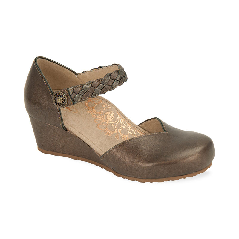 Aetrex Womens Mia Adjustable Wedges Bronze - CjYg4V1GO